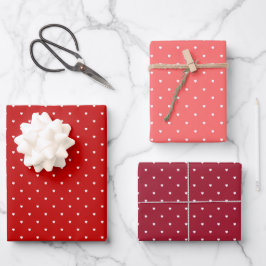 Cute Red Coral Magenta Valentijnsdag Harten Inpakpapier Vel