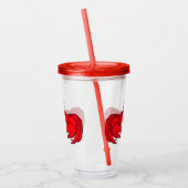 Cute red crab cartoon illustratie acryl drinkbeker (Links)
