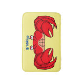 Cute red crab cartoon illustratie badmat (Voorkant Verticaal)
