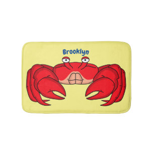 Cute red crab cartoon illustratie badmat