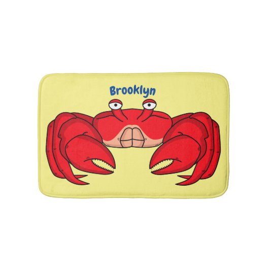 Cute red crab cartoon illustratie badmat (Voorkant)