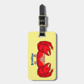 Cute red crab cartoon illustratie bagagelabel (Voorkant verticaal)