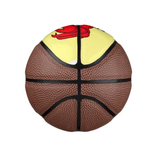 Cute red crab cartoon illustratie basketbal (Rechts)