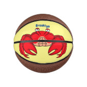 Cute red crab cartoon illustratie basketbal (Voorkant)