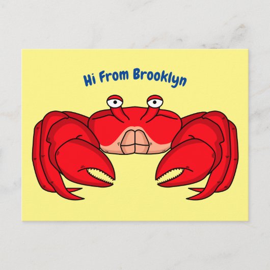 Cute red crab cartoon illustratie briefkaart (Voorkant)