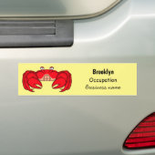 Cute red crab cartoon illustratie bumpersticker (Op auto)