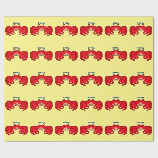 Cute red crab cartoon illustratie cadeaupapier (Vlak)
