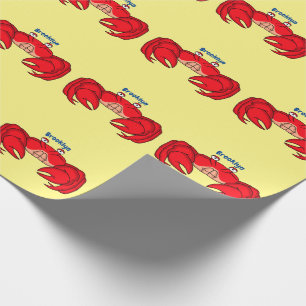 Cute red crab cartoon illustratie cadeaupapier