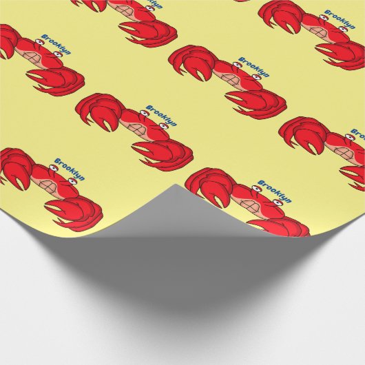 Cute red crab cartoon illustratie cadeaupapier (Hoek)