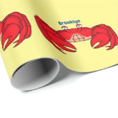 Cute red crab cartoon illustratie cadeaupapier (Rol Hoek)