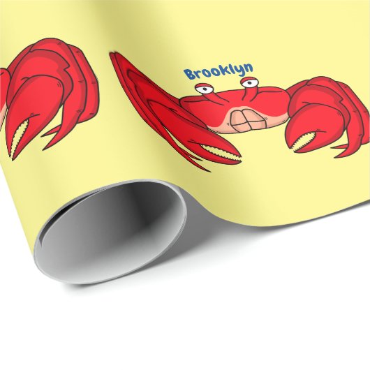 Cute red crab cartoon illustratie cadeaupapier (Rol Hoek)