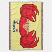 Cute red crab cartoon illustratie deken (Voorkant Verticaal)