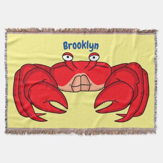Cute red crab cartoon illustratie deken (Voorkant)