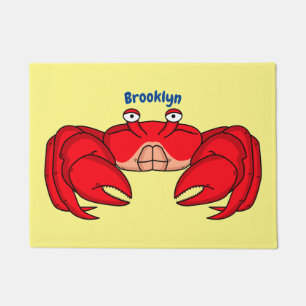 Cute red crab cartoon illustratie deurmat