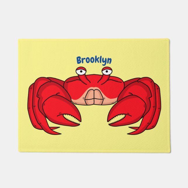 Cute red crab cartoon illustratie deurmat (Voorkant)