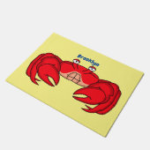 Cute red crab cartoon illustratie deurmat (Schuin)