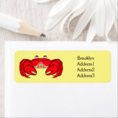 Cute red crab cartoon illustratie etiket (Insitu)