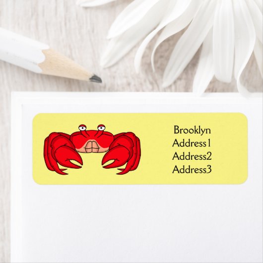 Cute red crab cartoon illustratie etiket (Insitu)