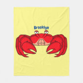 Cute red crab cartoon illustratie fleece deken (Voorkant)