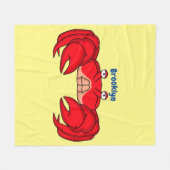 Cute red crab cartoon illustratie fleece deken (Voorkant (Horizontaal))