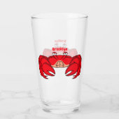 Cute red crab cartoon illustratie glas (Achterkant)