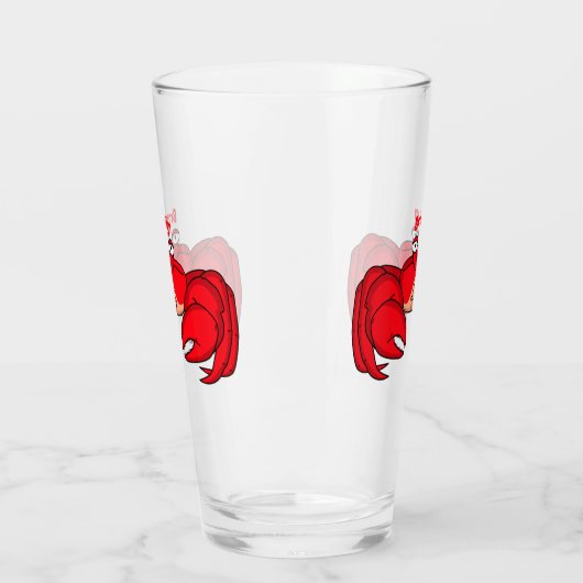 Cute red crab cartoon illustratie glas (Links)