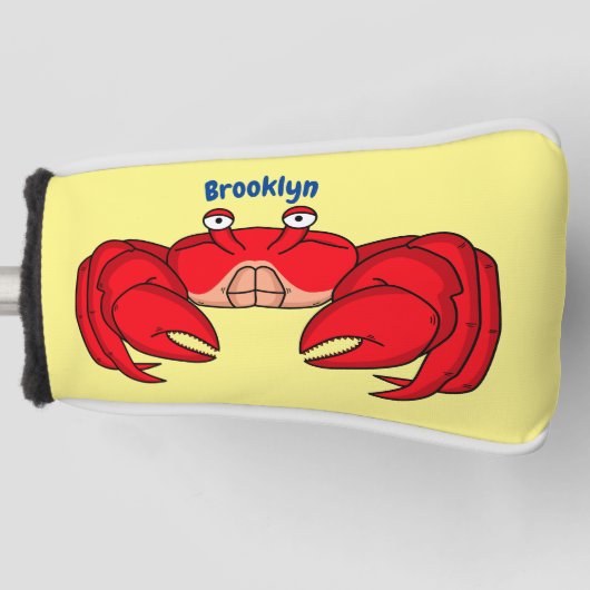 Cute red crab cartoon illustratie golfheadcover (Voorkant)