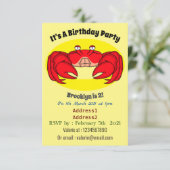 Cute red crab cartoon illustratie kaart (Staand voorkant)