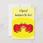 Cute red crab cartoon illustratie kaart (Achterkant)