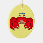 Cute red crab cartoon illustratie keramisch ornament (Rechts)