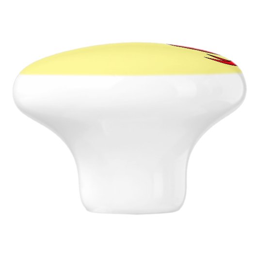 Cute red crab cartoon illustratie keramische knop (Zijkant)