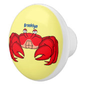 Cute red crab cartoon illustratie keramische knop (Rechts)