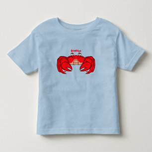 Cute red crab cartoon illustratie kinder shirts