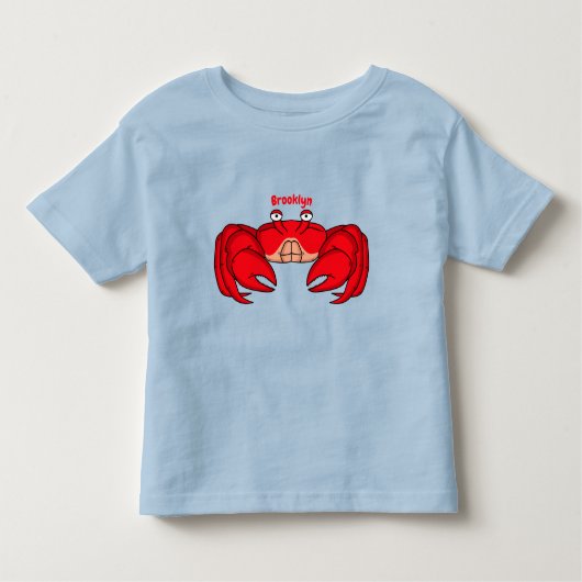 Cute red crab cartoon illustratie kinder shirts (Voorkant)