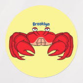 Cute red crab cartoon illustratie labels (Design 2)