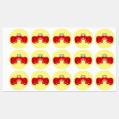 Cute red crab cartoon illustratie labels (Vel)