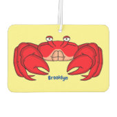Cute red crab cartoon illustratie luchtverfrisser (Achterkant)
