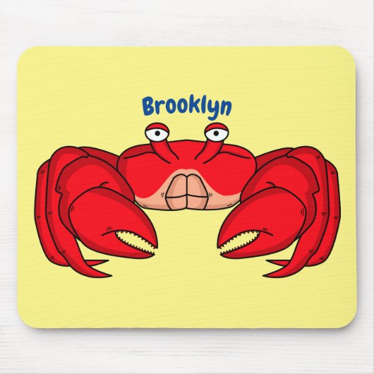 Cute red crab cartoon illustratie muismat (Voorkant)