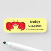 Cute red crab cartoon illustratie naamplaatje (In situ)