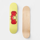 Cute red crab cartoon illustratie persoonlijk skateboard (Voorkant)