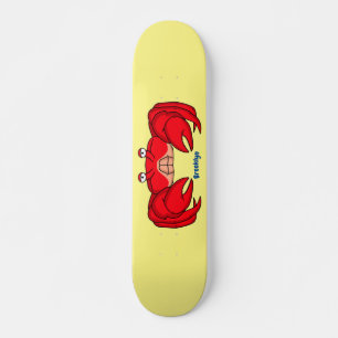 Cute red crab cartoon illustratie persoonlijk skateboard