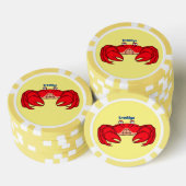Cute red crab cartoon illustratie poker chips (Opstapeling)