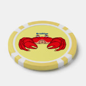 Cute red crab cartoon illustratie poker chips (Enkel)