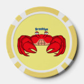 Cute red crab cartoon illustratie poker chips (Achterkant)