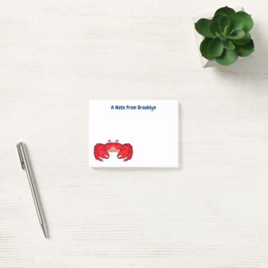 Cute red crab cartoon illustratie post-it® notes (Kantoor)