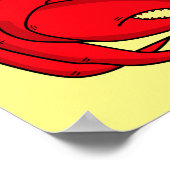 Cute red crab cartoon illustratie poster (Hoek)