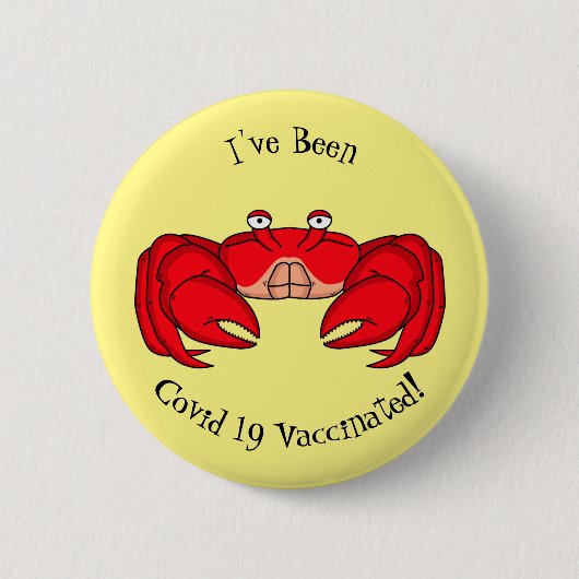 Cute red crab cartoon illustratie ronde button 5,7 cm (Voorkant)