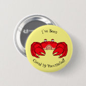 Cute red crab cartoon illustratie ronde button 5,7 cm (Voorkant /achterkant)