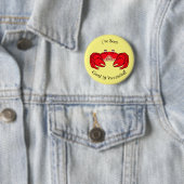 Cute red crab cartoon illustratie ronde button 5,7 cm (In situ)