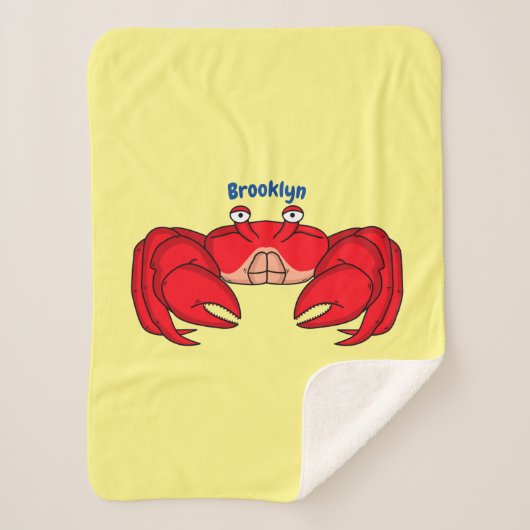 Cute red crab cartoon illustratie sherpa deken (Voorkant)